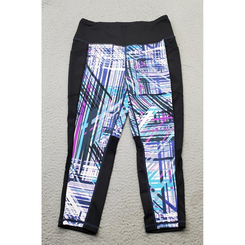 Rise by LuLaRoe Cropped Leggings Women Large Multi Stretch Workout Elastic Waist